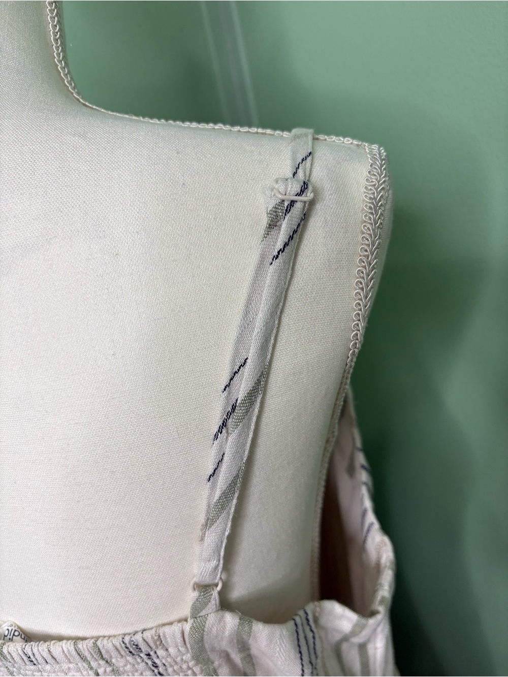 Splendid Cream Maxi Dress with Multicolor Vertical Stripes - Picture 6 of 7
